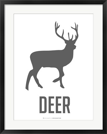 Framed Deer Black Print