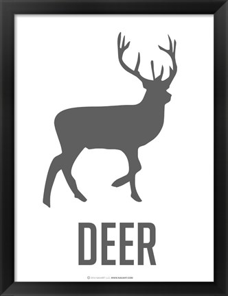 Framed Deer Black Print