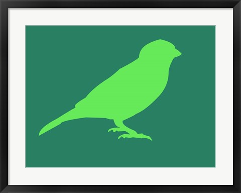 Framed Light Green Bird Print