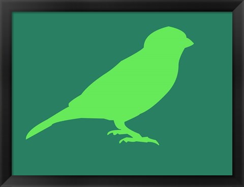 Framed Light Green Bird Print