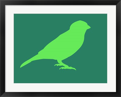 Framed Light Green Bird Print