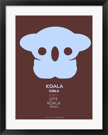 Framed Blue Koala Multilingual Print