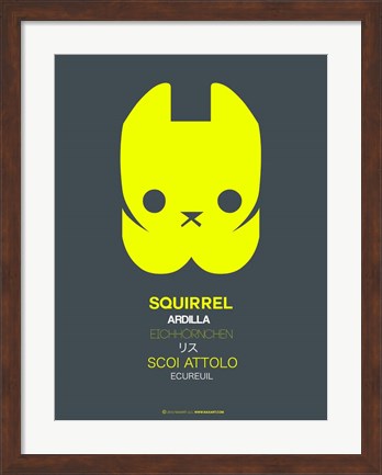 Framed Yellow Squirrel Multilingual Print