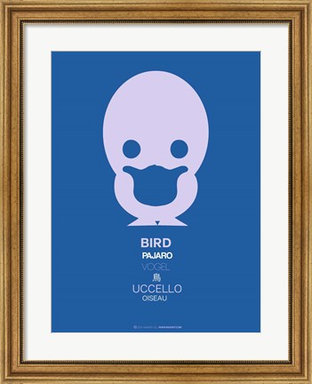Framed Blue Bird Multilingual Print