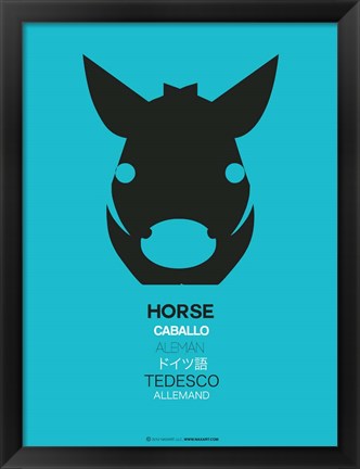 Framed Black Horse Multilingual Print