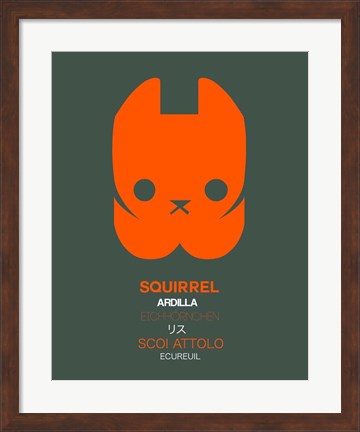 Framed Orange Squirrel Multilingual Print