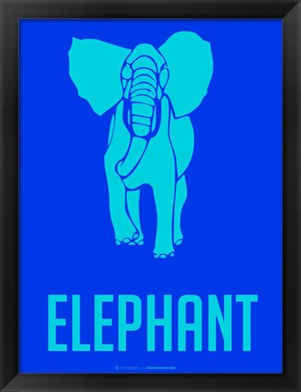 Framed Elephant Blue Print