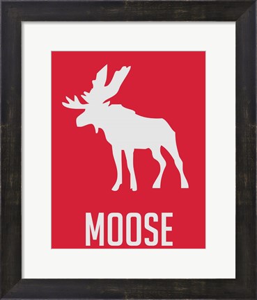 Framed Moose Red Print