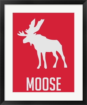 Framed Moose Red Print