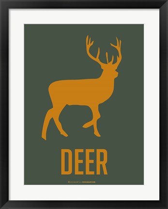 Framed Deer Yellow Print