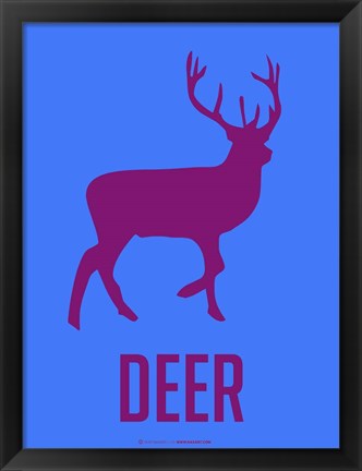 Framed Deer Purple Print