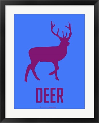 Framed Deer Purple Print