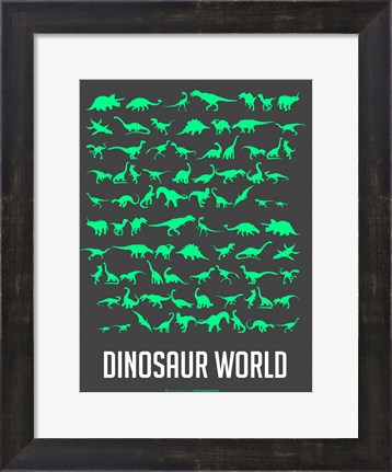 Framed Dinosaur Green Print