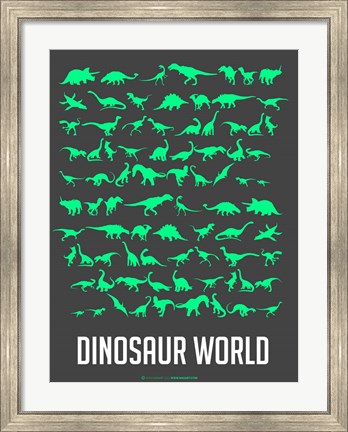 Framed Dinosaur Green Print