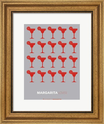 Framed Red Margaritas Grey Print