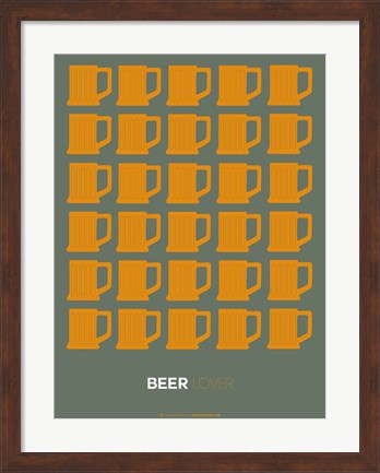 Framed Yellow Beer Mugs Print