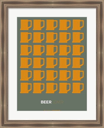 Framed Yellow Beer Mugs Print