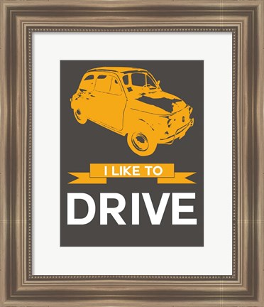 Framed I Like to Drive Beetle 7 Print