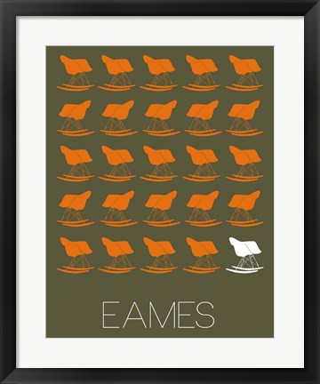 Framed Eames Rocking Chair 2 Print