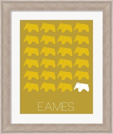 Framed Eames Yellow Elephant Print