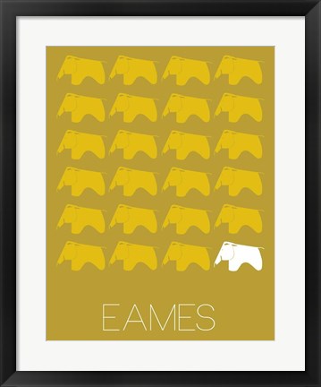 Framed Eames Yellow Elephant Print