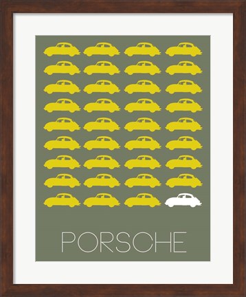 Framed Porsche Yellow Print