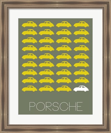 Framed Porsche Yellow Print