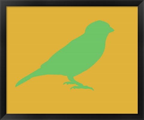 Framed Green Bird Print