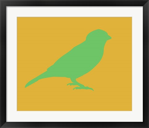 Framed Green Bird Print