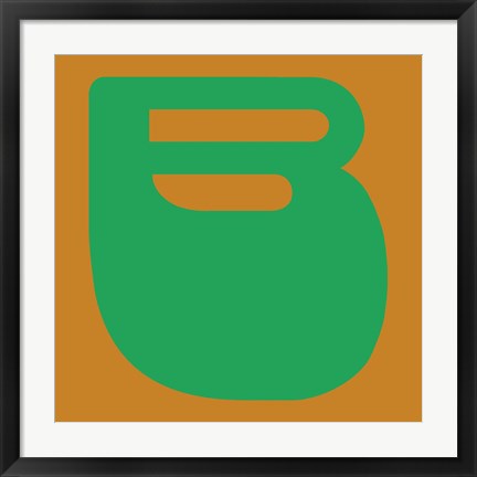 Framed Letter B Green Print