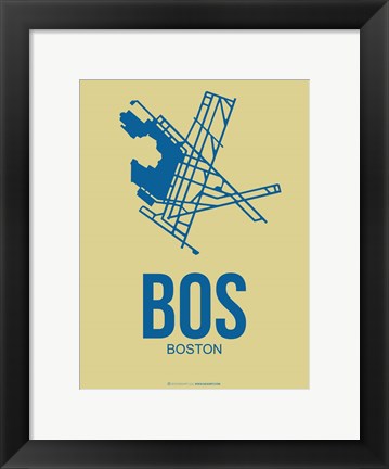 Framed BOS Boston 3 Print