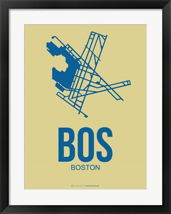 Framed BOS Boston 3 Print