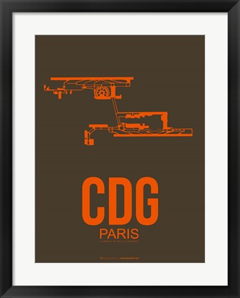 Framed CDG Paris 3 Print