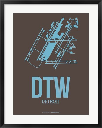 Framed DTW Detroit 1 Print