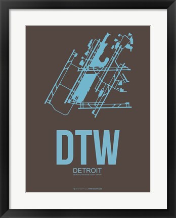 Framed DTW Detroit 1 Print