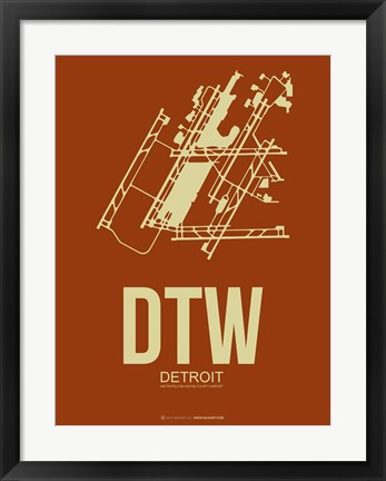 Framed DTW Detroit 2 Print