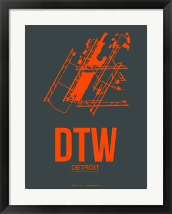 Framed DTW Detroit 3 Print