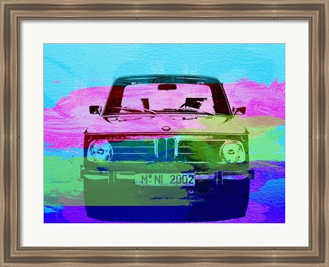 Framed BMW 2002 Front Watercolor 1 Print