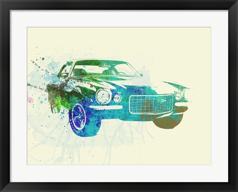 Framed Chevy Camaro Watercolor Print