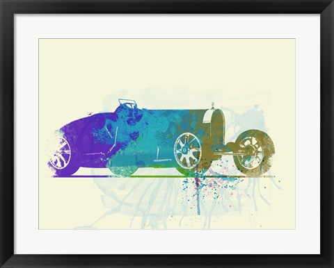 Framed Bugatti Type 35 R Watercolor Print