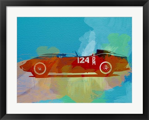 Framed Ferrari Testa Rossa Watercolor 1 Print