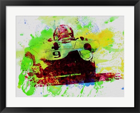 Framed Classic Ferrari on Race track Print