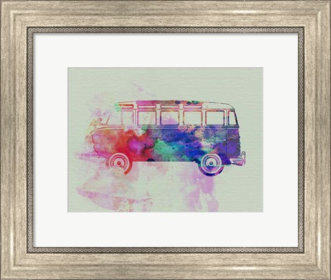 Framed VW Bus Watercolor Print