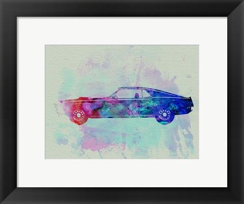 Framed Ford Mustang Watercolor 1 Print