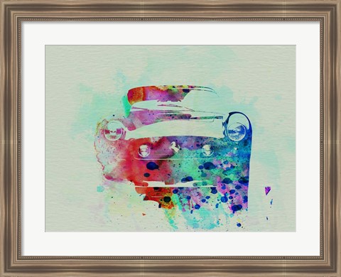 Framed Ferrari Front Watercolor Print