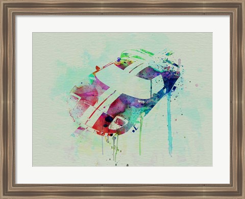 Framed Ford GT Top Watercolor Print