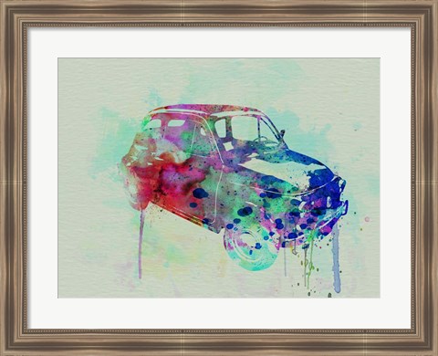 Framed Fiat 500 Watercolor Print