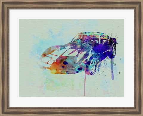 Framed Corvette watercolor Print