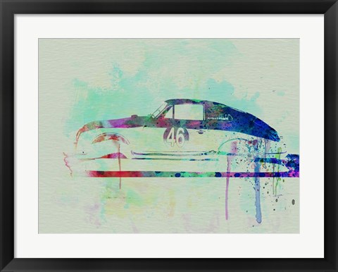 Framed Porsche 356 Watercolor Print