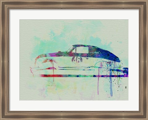 Framed Porsche 356 Watercolor Print